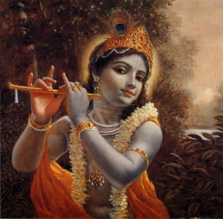 Krishna Playing on His Flute