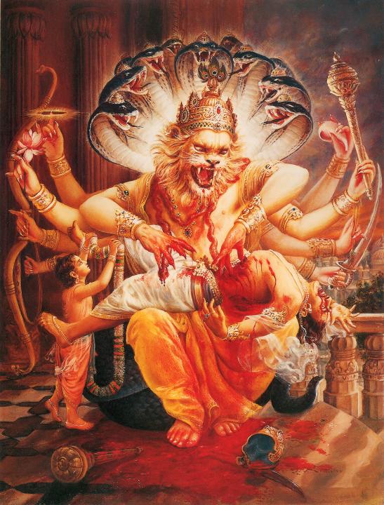 Lord Nrsimhadeva Kills the Demon Hiranyakasipu